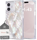 Iridescent Rectangle Case for iPhone 16 - Real Mother of Pearl