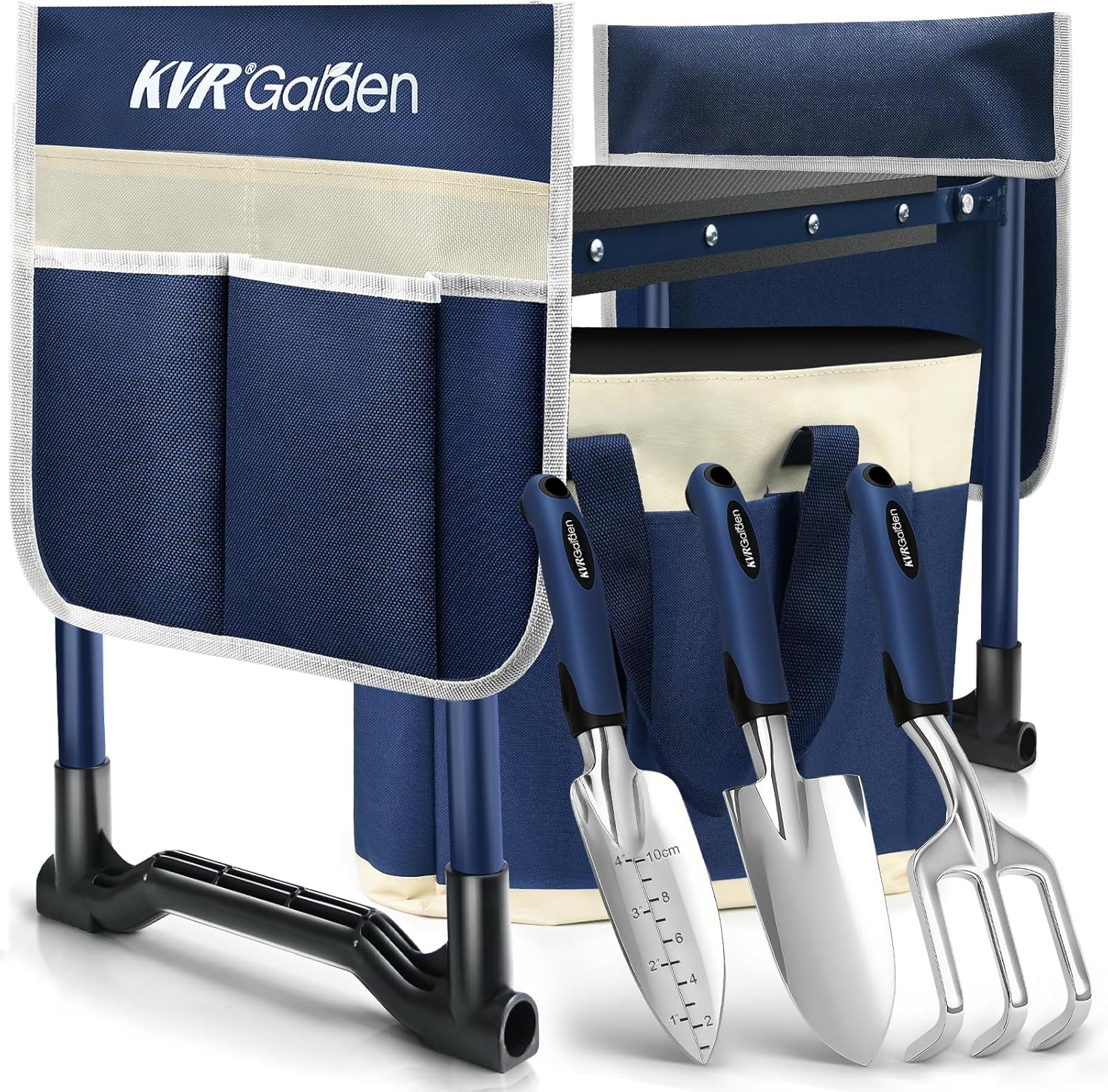 KVR Garden Kneeler and Seat Set - Heavy Duty Gardening Stool