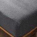 MooMee Fitted Bottom Sheet Twin - 100% Washed Cotton Linen Feel