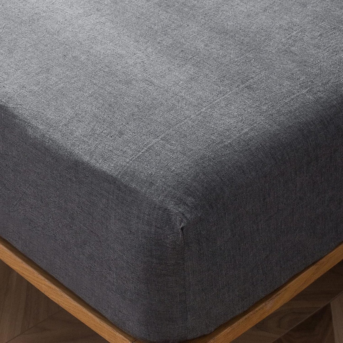MooMee Fitted Bottom Sheet 100% Washed Cotton for Twin Size