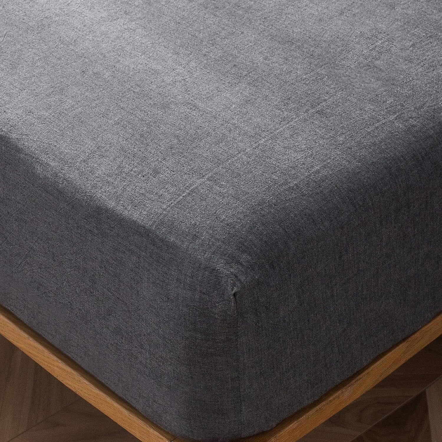 MooMee Fitted Bottom Sheet 100% Washed Cotton for Twin Size