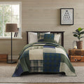 Woolrich Mill Creek Twin Quilt Set Patchwork Coverlet - Cozy Cabin