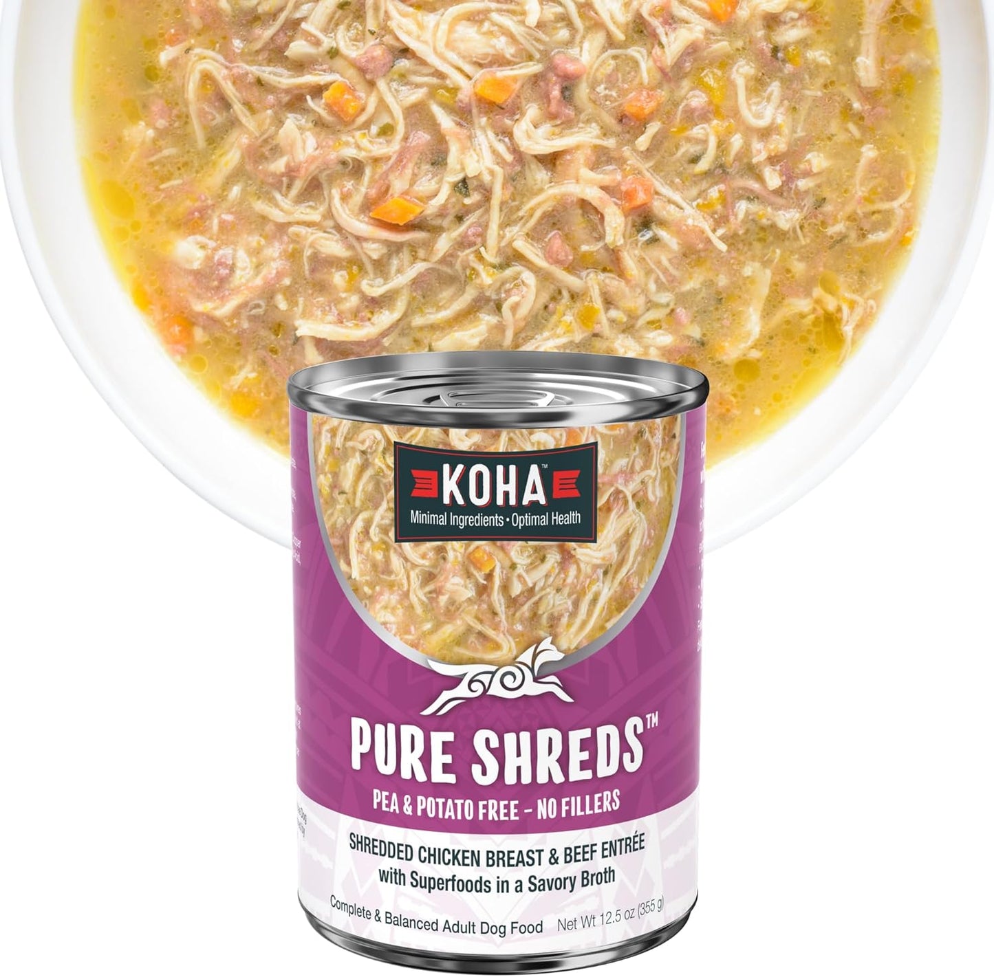KOHA Pure Shreds Chicken and Beef Entree for Dogs - Delicious Meal