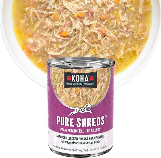 KOHA Pure Shreds Chicken and Beef Entree for Dogs - Delicious Meal