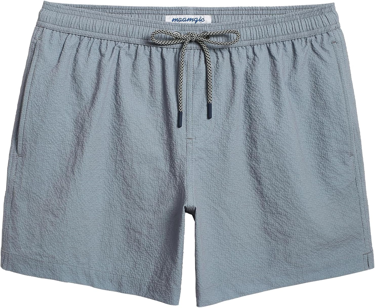 maamgic Men's Swim Trunks Quick Dry Seersucker Beach Shorts
