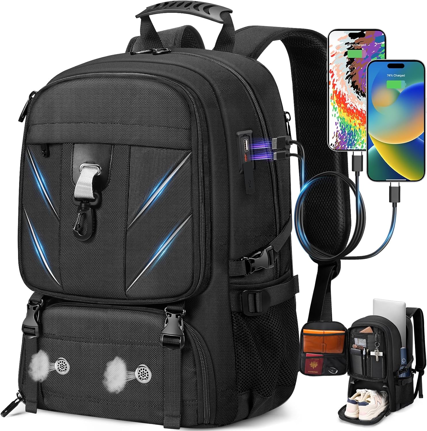 17.3 Inch Travel Laptop Backpack with Shoe Compartment