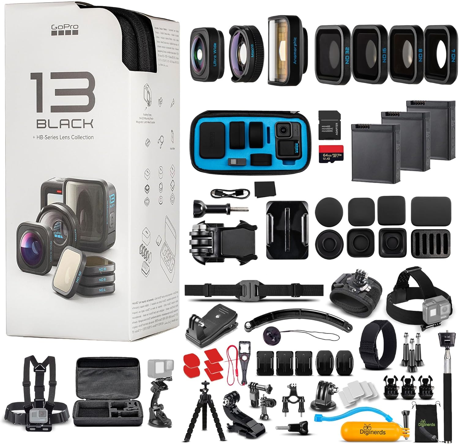 GoPro HERO13 Waterproof Action Camera with 50 Piece Kit