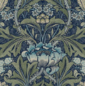NextWall Acanthus Floral Peel and Stick Wallpaper (Denim & Sage)