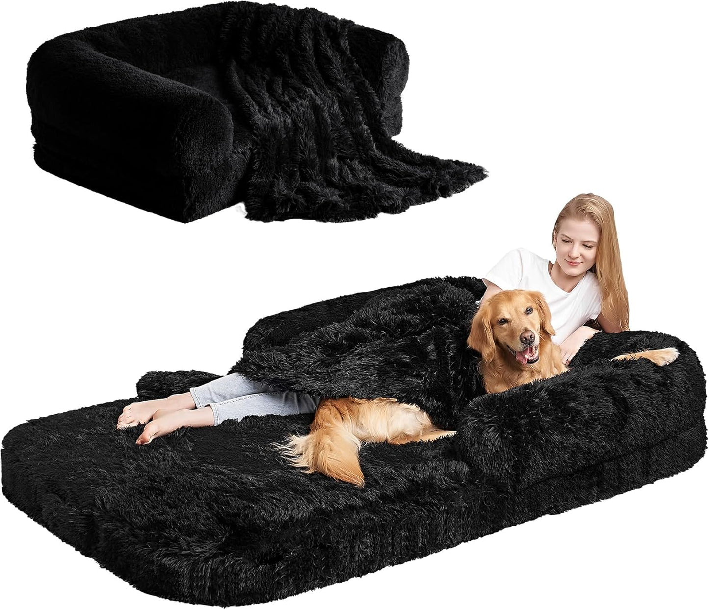EHEYCIGA Foldable Human Dog Bed for Comfortable Relaxation