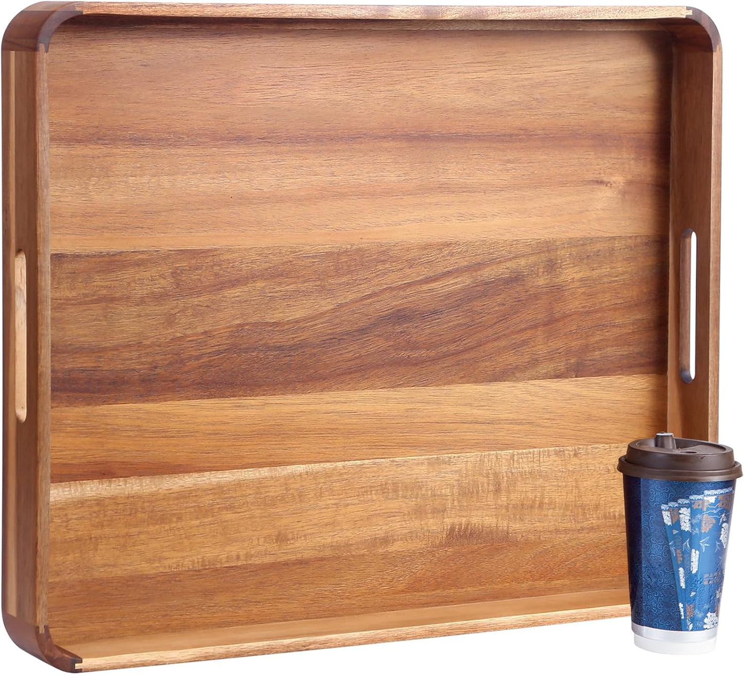 Large Wooden Ottoman Tray for Stylish Living Room Decor