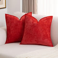 FUTEI Red Chenille Pillow Covers for Cozy and Stylish Home Accents