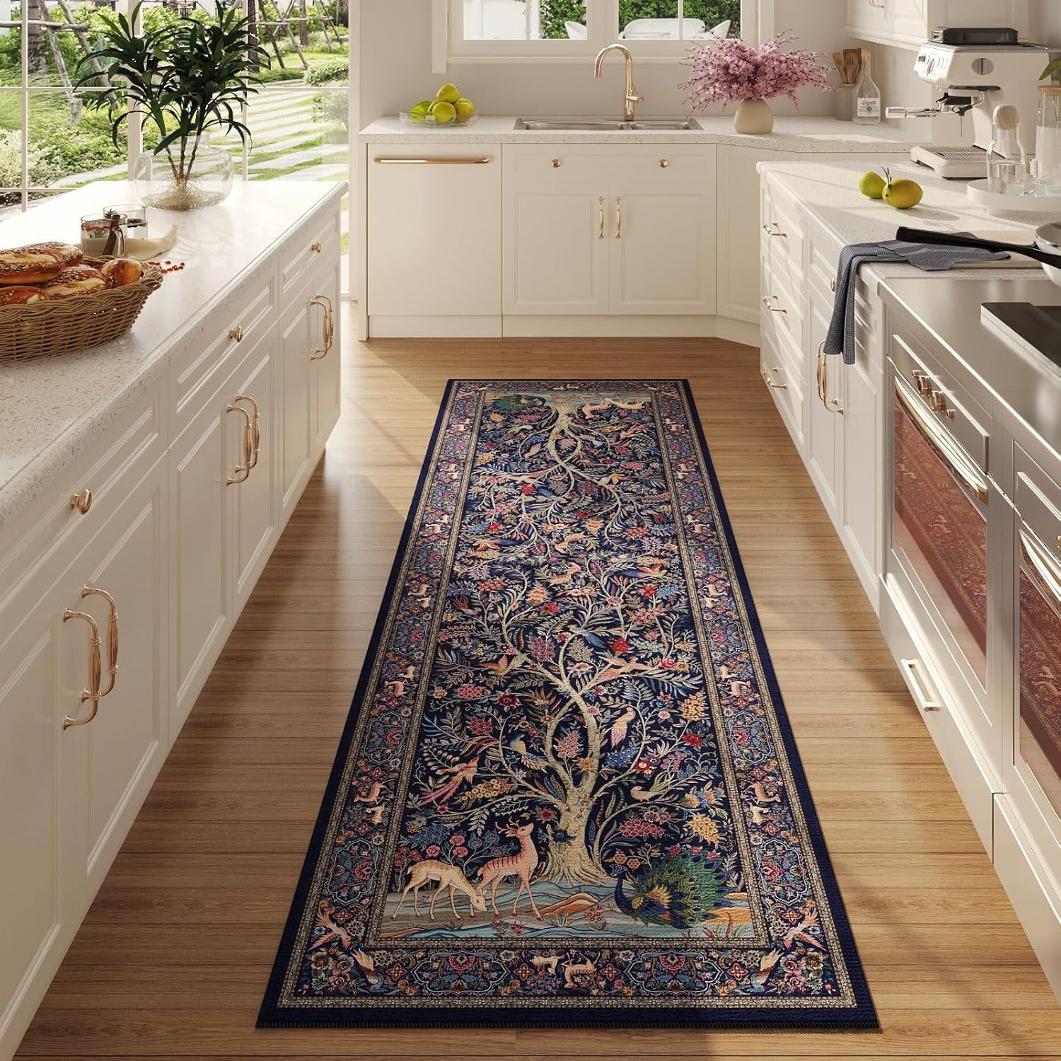 Vibrant Tree of Life Runner Rug 2x6 for Kitchen and Home