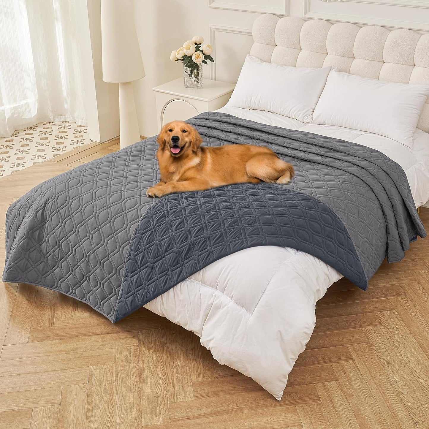 Smiry Waterproof Dog Blanket for Pets - Soft Reversible Cover