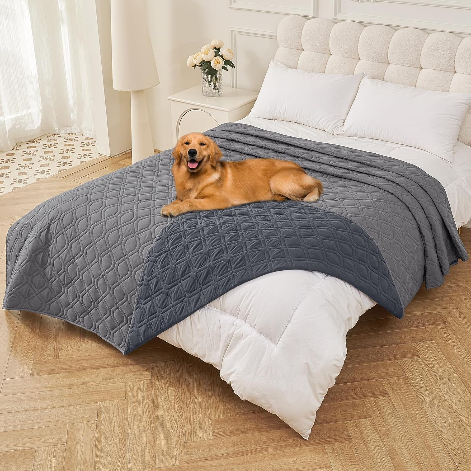 Smiry Waterproof Dog Blanket for Pets - Soft Reversible Cover