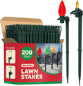 Christmas Light Yard Stakes Set of 200 - Universal Outdoor Pathway