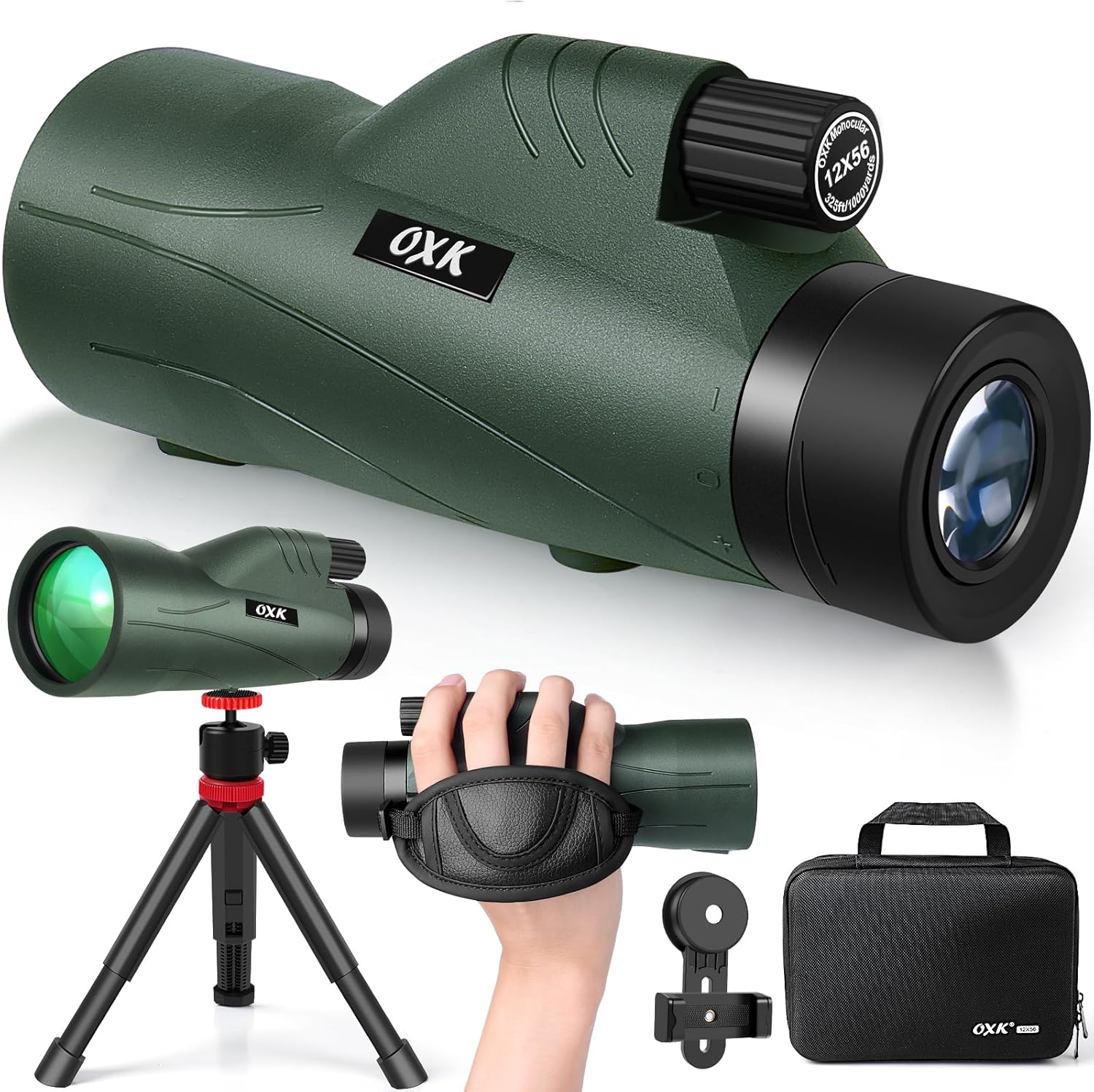 12x56 High Power Monocular Telescope for Bird Watching & Camping