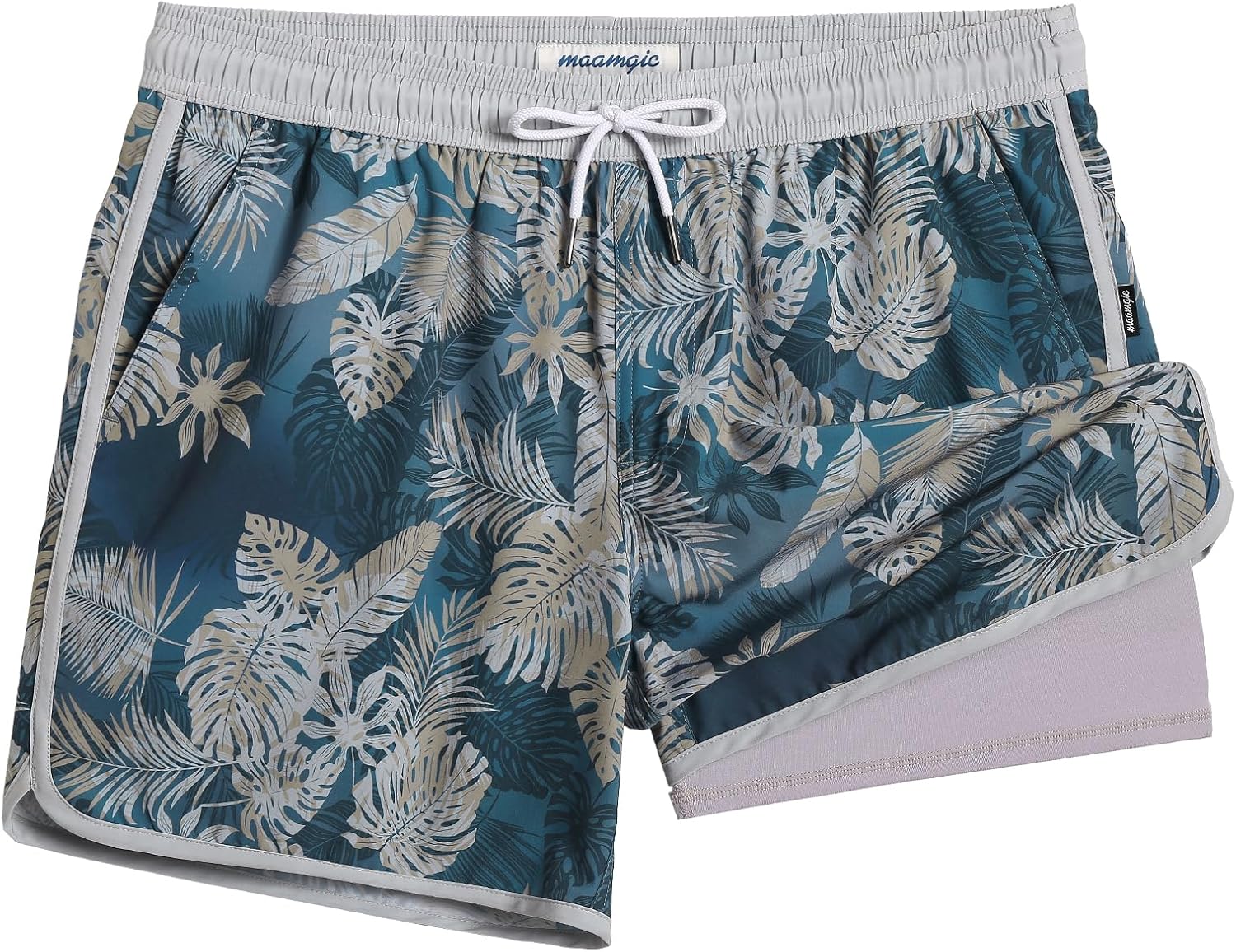 Vintage 80s 90s Style Swim Trunks for Men - Quick Dry Shorts
