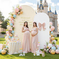 White and Beige Arch Backdrop Cover Set of 2 - Double-Layer Spandex