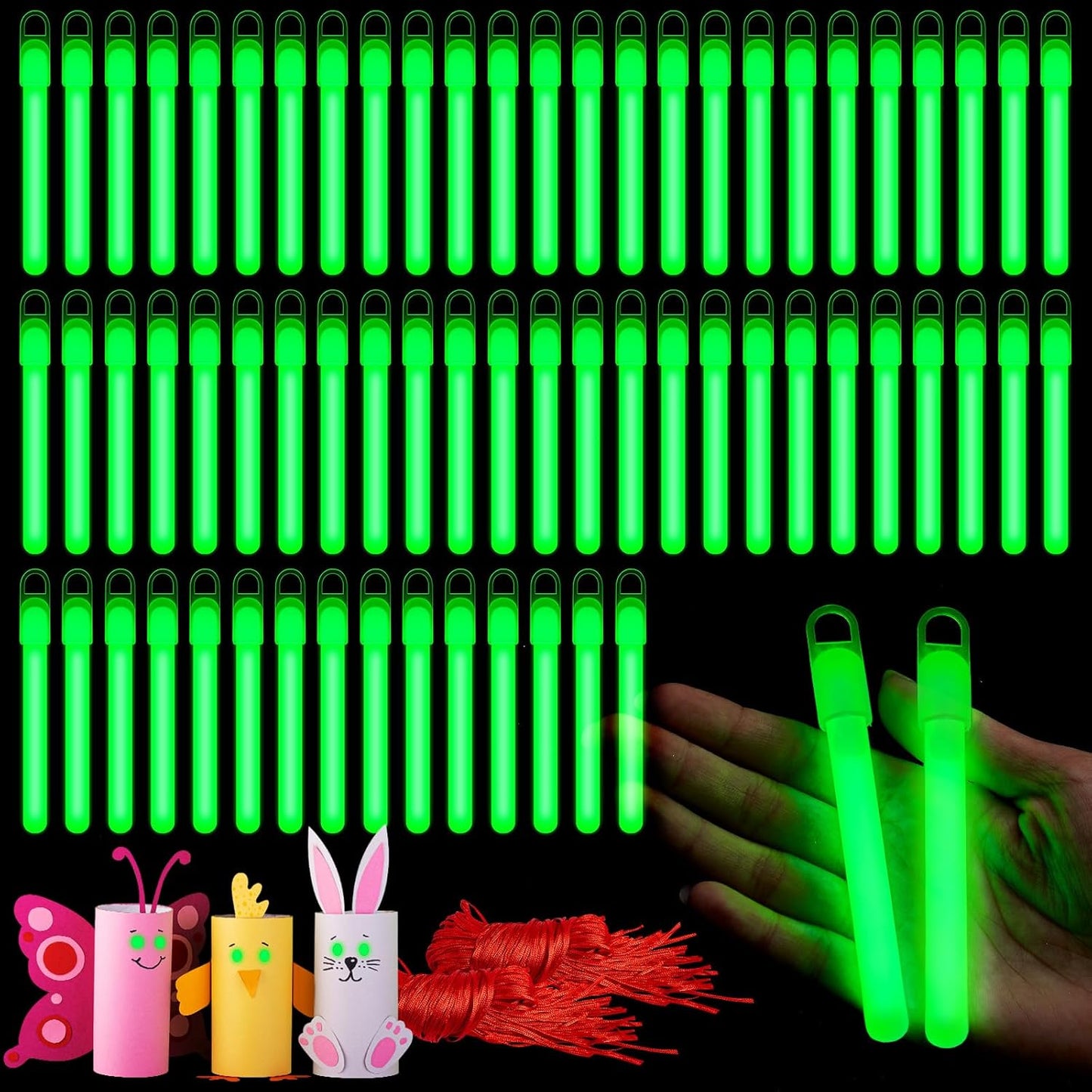 Bright Glow Sticks Bulk for Parties and Holidays - 100 Pack