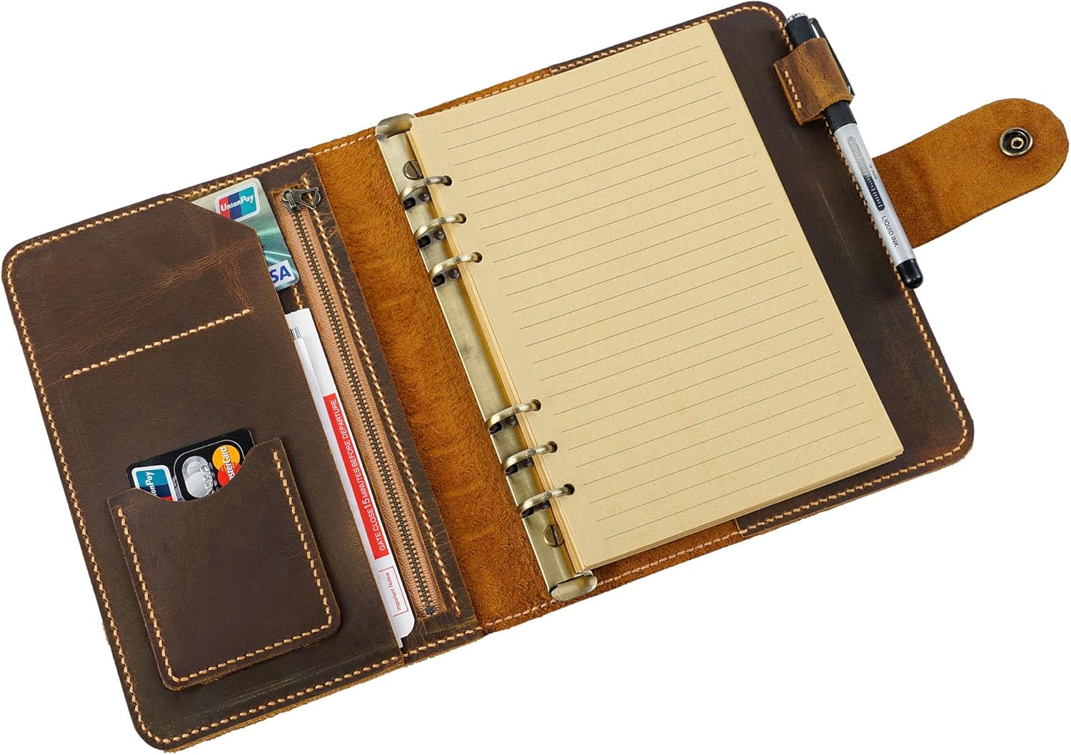 Leather A5 Binder Planner - Refillable Journal for Unique Gifts