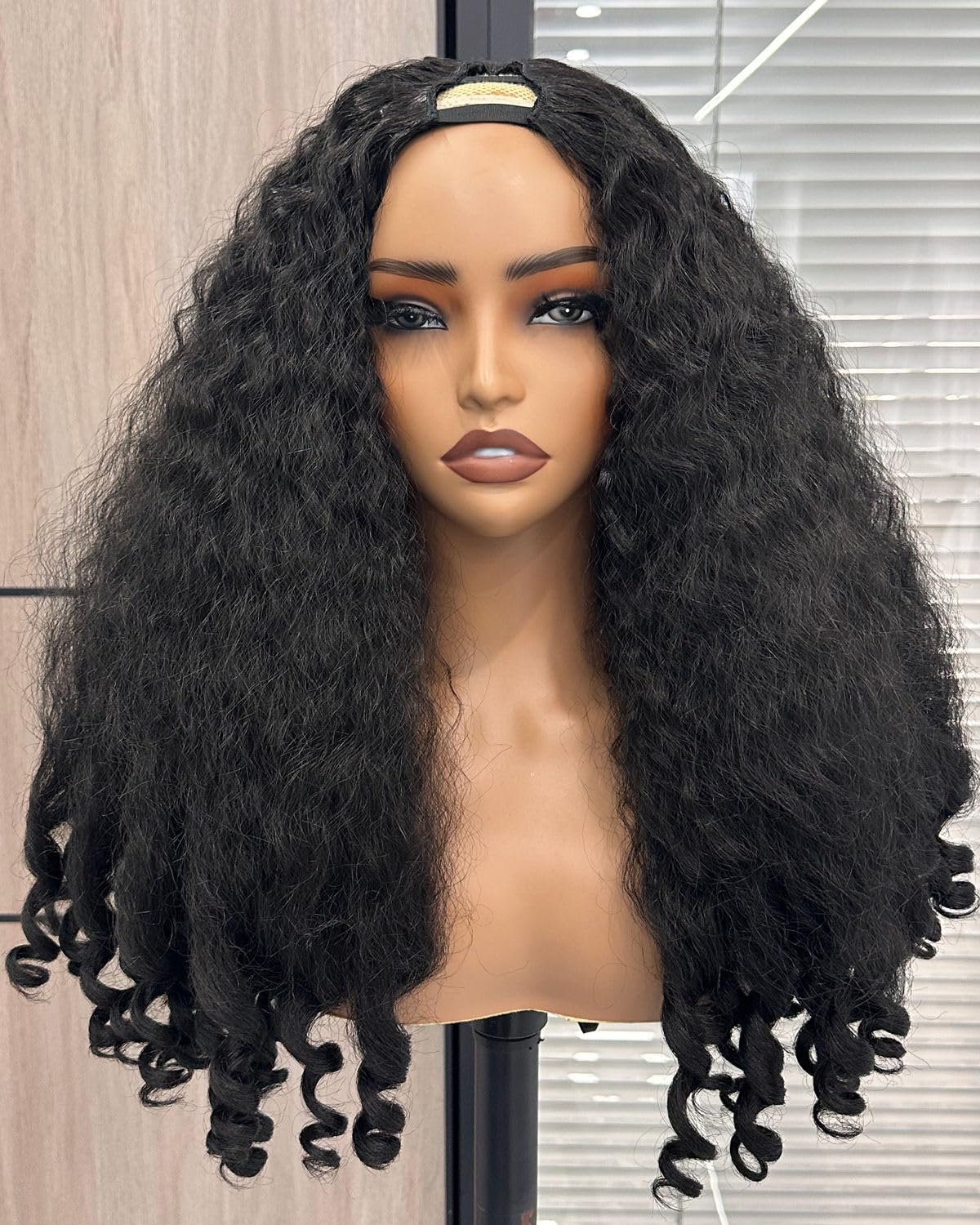 Afro Wig V Part Kinky Curly Wigs for Black Women - 20 Inch