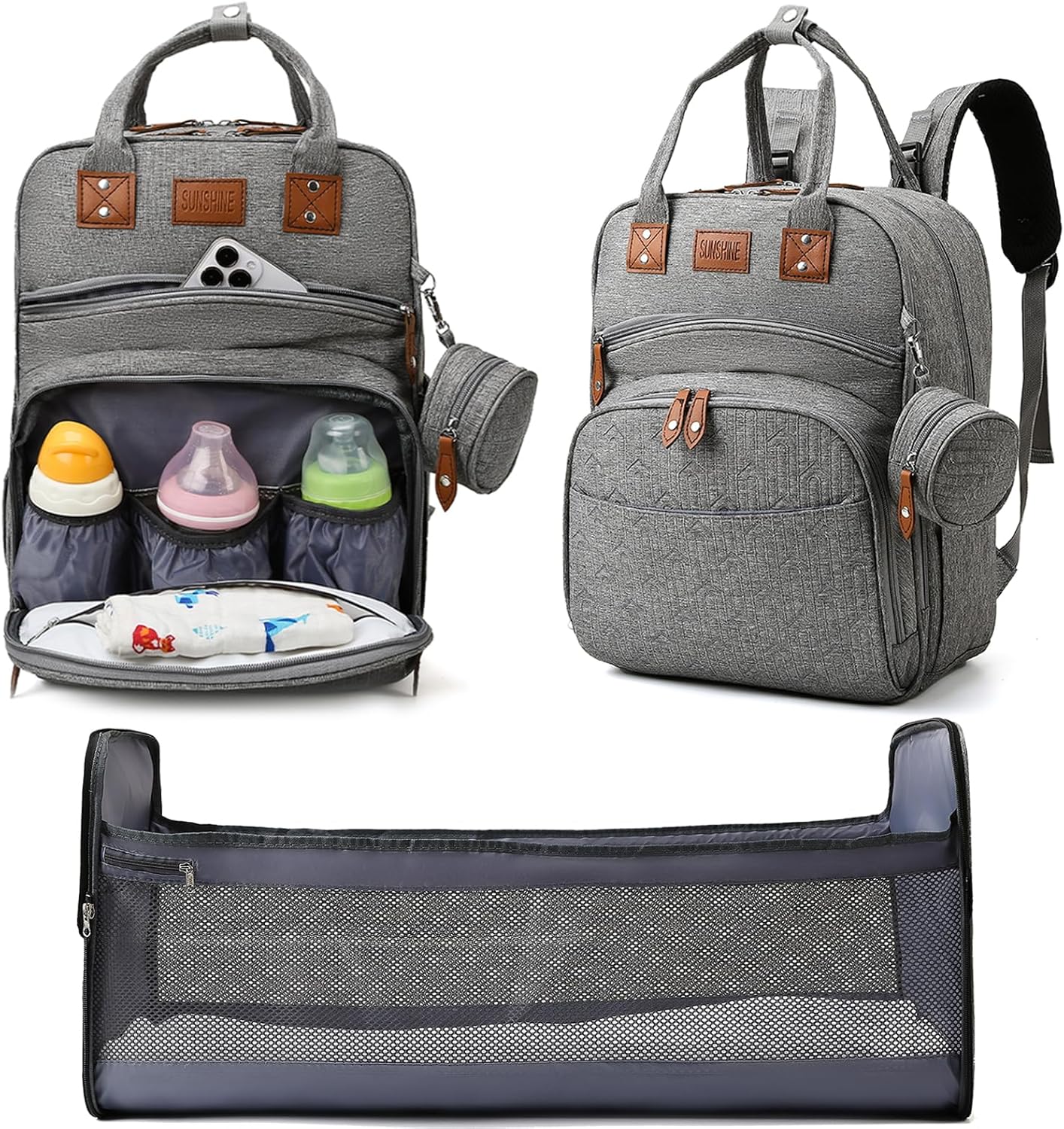 Baby Diaper Bag Backpack with Changing Station for New Parents