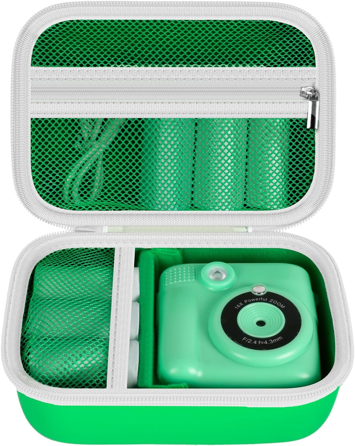 Secure Kids Camera Case - Roll Paper Storage - Green