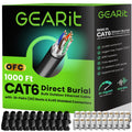 Cat6 Outdoor Ethernet Cable DIY Kit - 1000ft Bulk with RJ45 & Boots