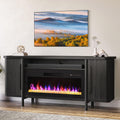 66 in TV Stand with 36 in Electric Fireplace - Storage Console
