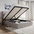Queen Size Lift Up Storage Bed Frame with Wingback Headboard - Smart