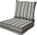 Honeycomb Outdoor Deep Seat Cushion 24 x 23 - Stripe Stone Beige