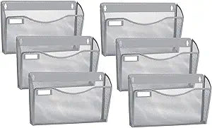 Samstar 6 Pack Mesh Wall Mounted File Holder for Organized Spaces