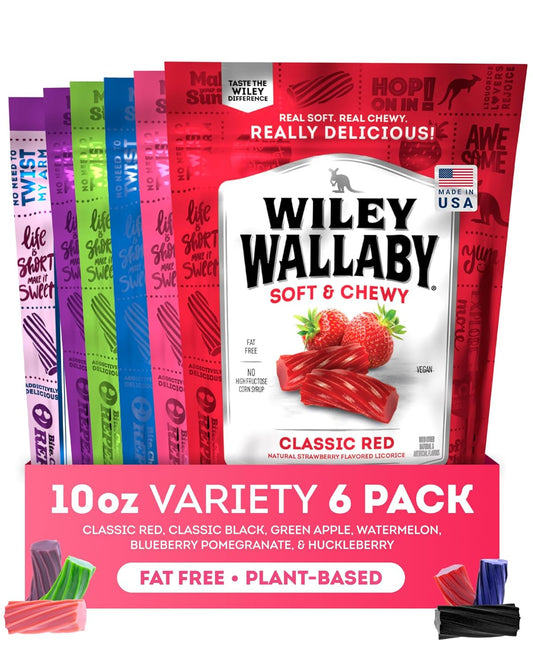 Wiley Wallaby Licorice 10 Ounce Soft & Chewy Candy Twists
