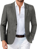 Men's Blazer Casual Sport Coat Two-Button Lightweight Linen-Look