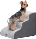3-Step Dog Stairs for Couch and Chair Light Grey - Small Pets Safe