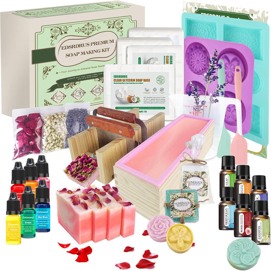 Natural Soap Making Kit with Glycerin Base and Molds