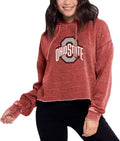 chicka-d Women's Campus Cropped Hoodie - Soft Burnout Fleece INDONESHA