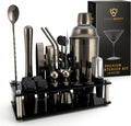 Mixology Bartender Kit 24 Piece Gun Metal Cocktail Shaker Set