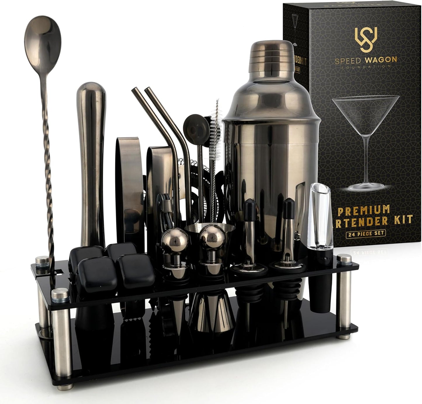 Ultimate Cocktail Shaker Set - 24 Pc Mixology Kit