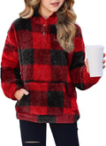 Girls Fuzzy Sherpa Hoodie Pullover Sweatshirt - Warm Casual Outerwear