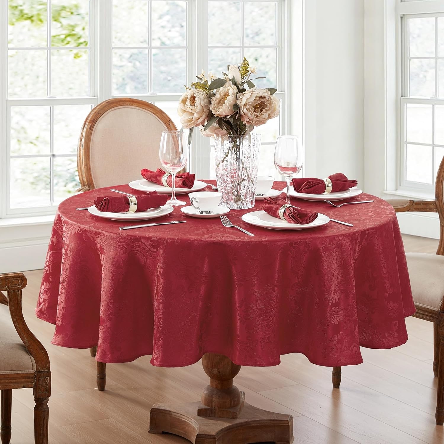 Elrene Home Fashions Caiden Elegance Damask Tablecloth 90in Round