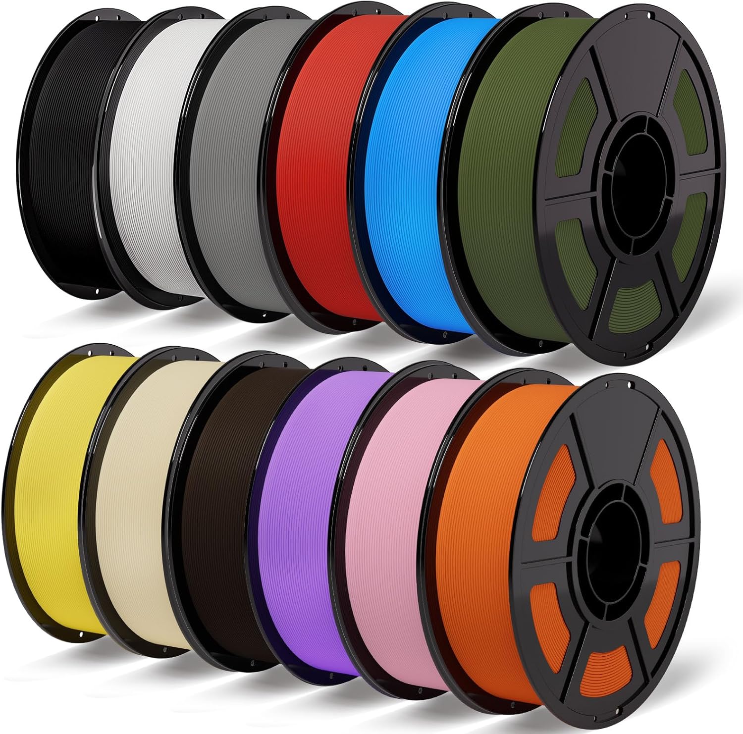 12KG Matte PLA Filament Bundle for 3D Printers - Multicolor