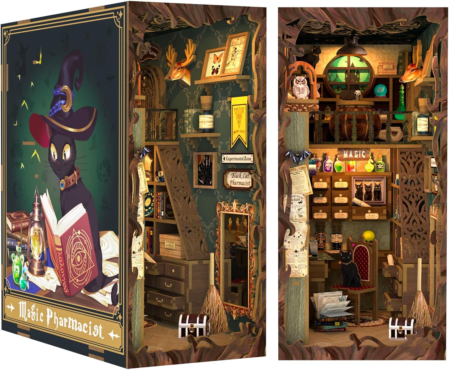 CUTEBEE Book Nook Kit - DIY Miniature House for Book Lovers