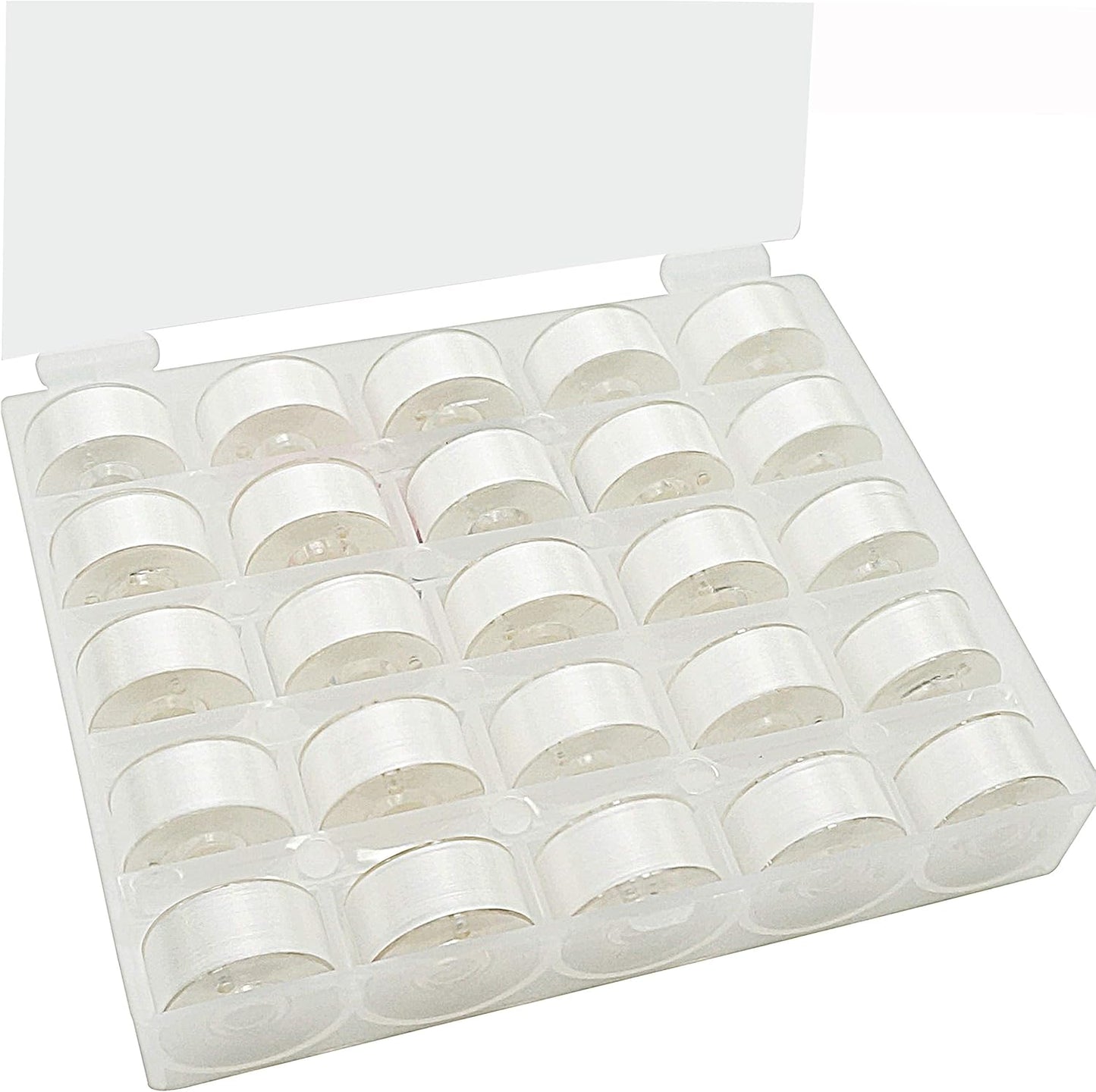 White 70D/2 Prewound Bobbins for DIY Embroidery