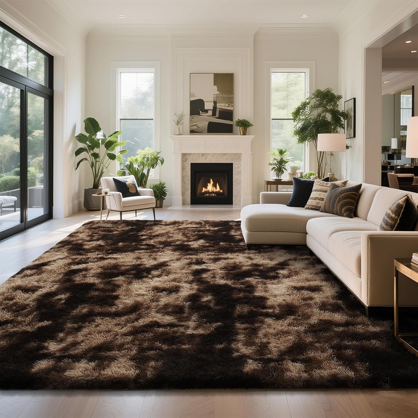 Fluffy Rug Shaggy Area Rug for Living Room and Bedroom Decor