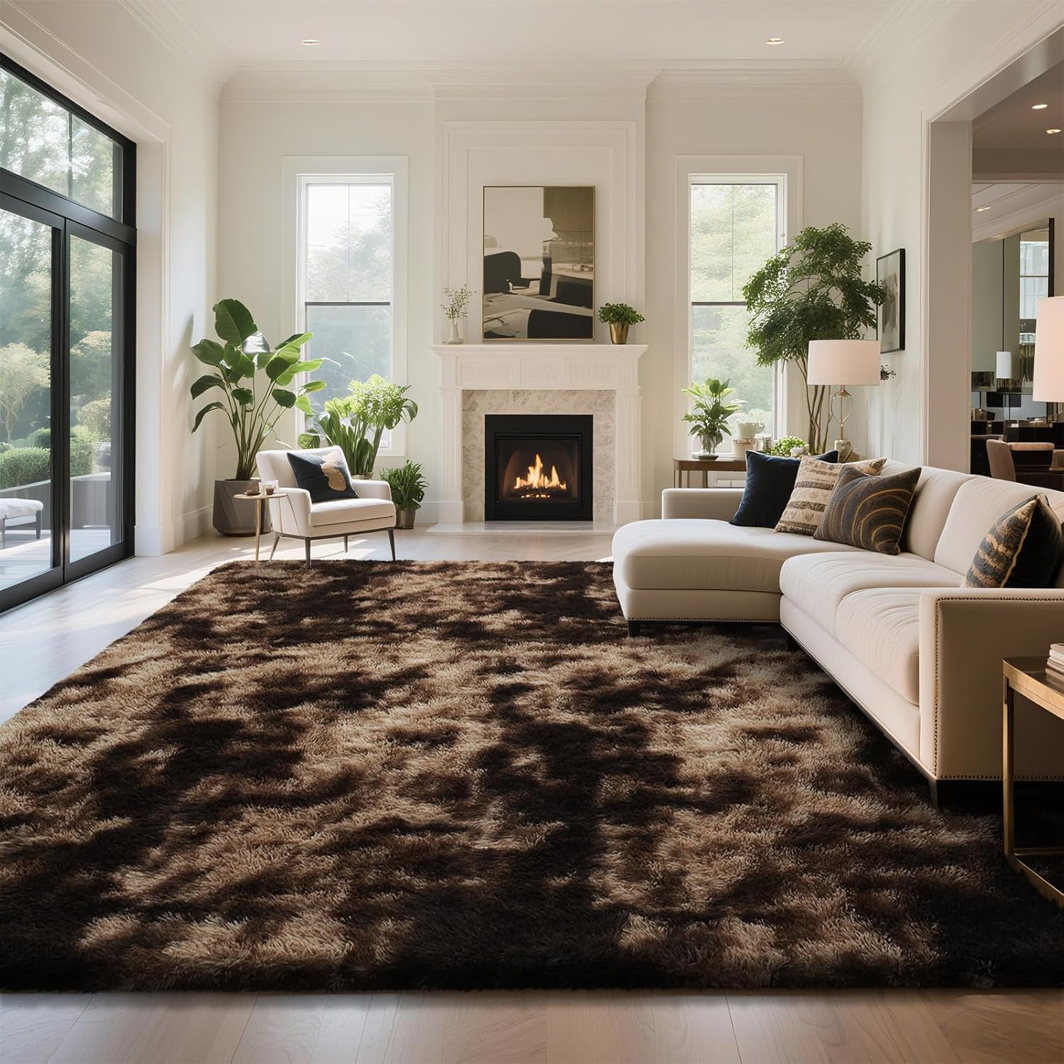 Fluffy Rug Shaggy Area Rug for Living Room and Bedroom Decor