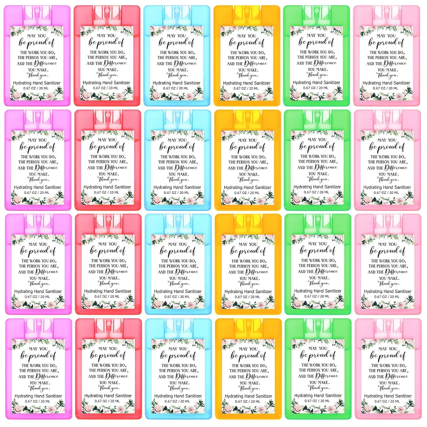 24 Pcs Thank You Hand Sanitizer Spray for Travel and Gifting