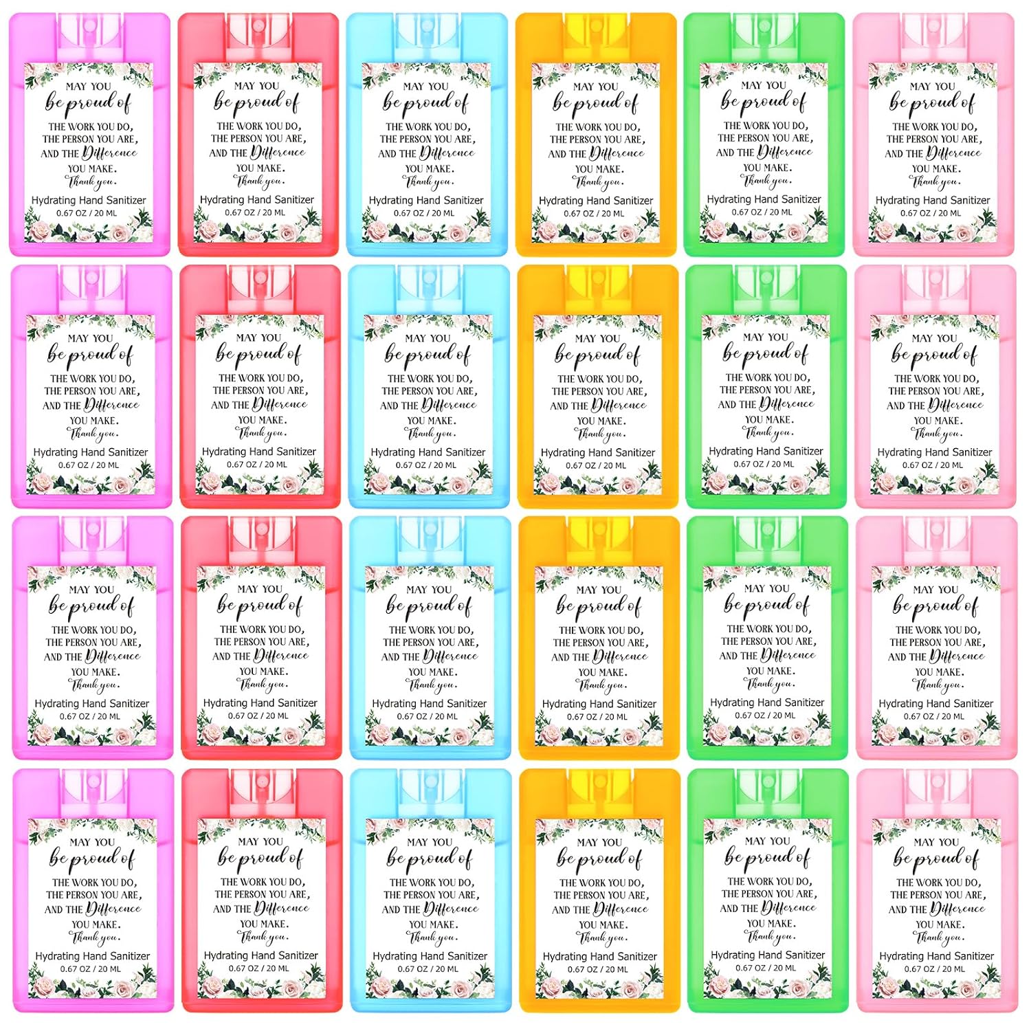 24 Pcs Thank You Hand Sanitizer Spray for Travel and Gifting