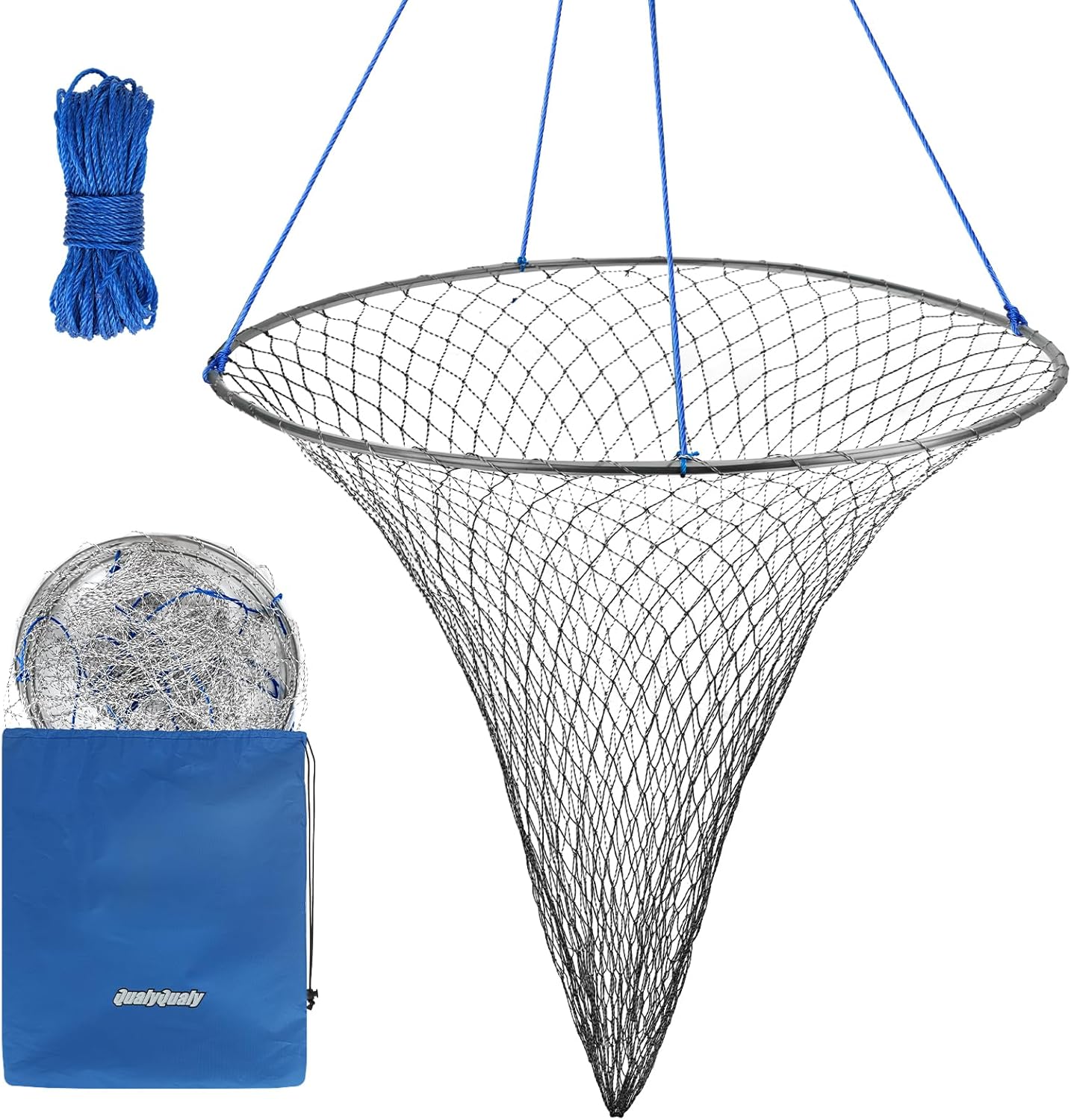 QualyQualy Foldable Pier Fishing Net - Easy Handling!
