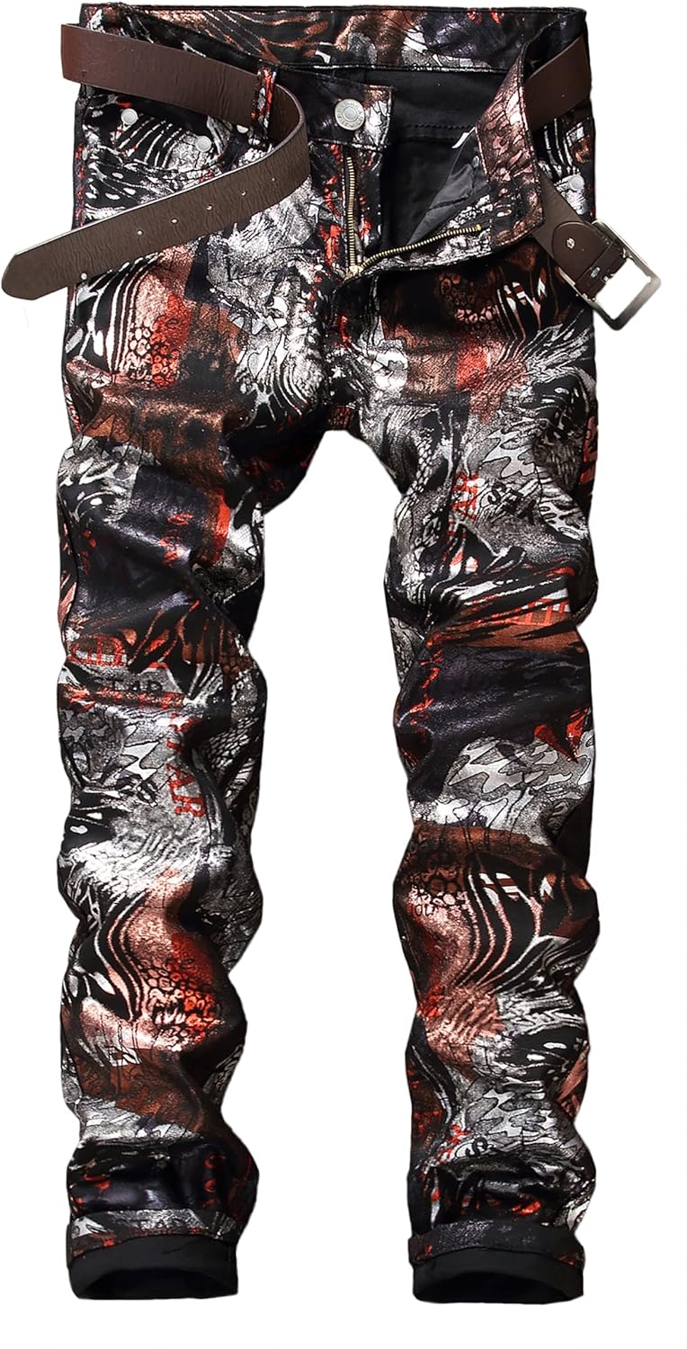 Enrica Men's Casual Printed Jeans for Stylish Comfort